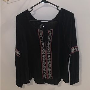 Forever 21 black flowy blouse